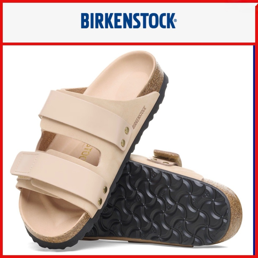 Birkenstock Uji Beige Leather Nubuck Sandals Sz38
